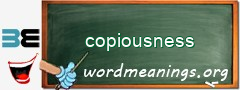 WordMeaning blackboard for copiousness